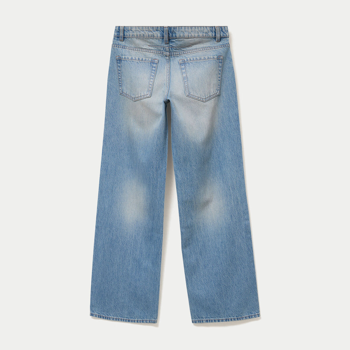 Jean wide leg taille basse denim double stone ado
