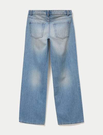 Jean wide leg taille basse denim double stone ado