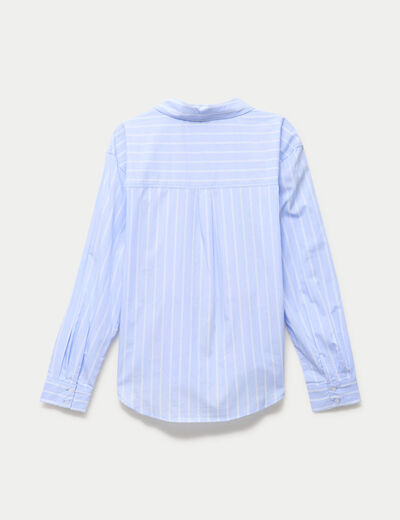 Chemise oversize longue 2-en-1 bleu ciel ado