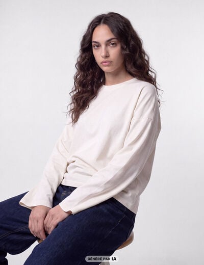 T-shirt manches longues ecru