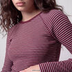 T-shirt manches longues rouge fonc&eacute;