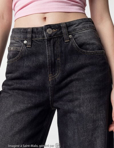 Jean Max loose taille basse denim noir
