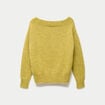 Pull col rond manches longues jaune clair