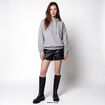 Sweat boyfriend brillant &agrave; capuche gris clair