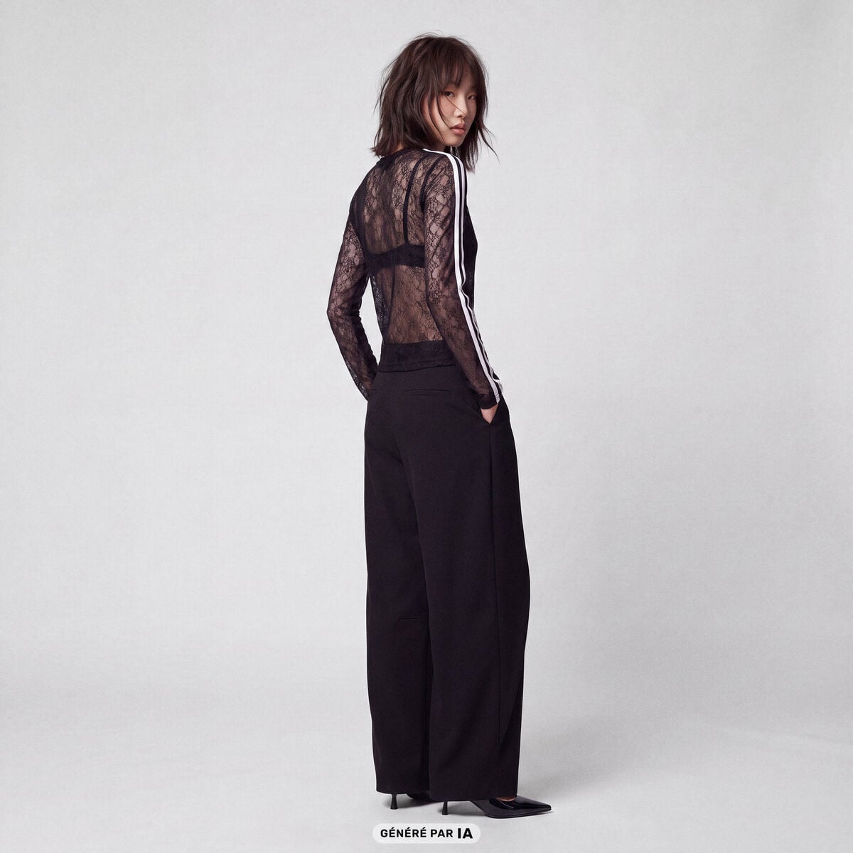 Pantalon coupe large noir