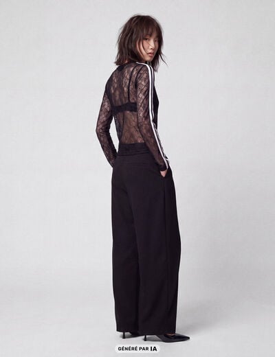 Pantalon coupe large noir