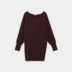 Robe pull col bateau manches longues marron fonc&eacute;