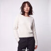 Pull ajust&eacute; manches longues col bateau ecru