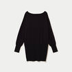 Robe pull col bateau manches longues noir