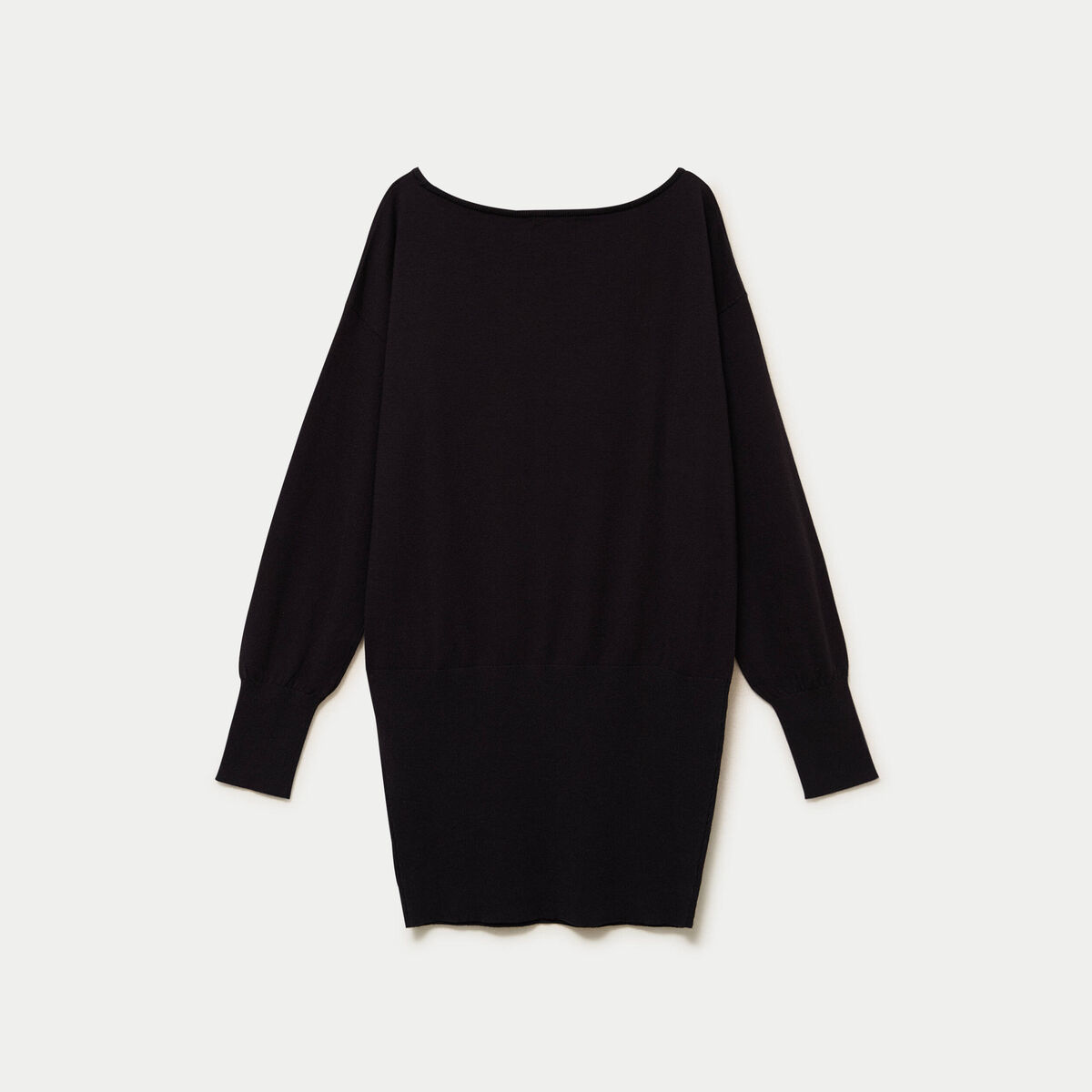 Robe pull col bateau manches longues noir