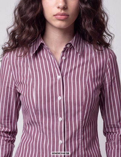 Chemise ajust&eacute;e manches longues bordeaux