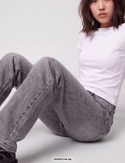 Jean Sam regular taille standard denim gris