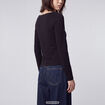T-shirt ajust&eacute; d&eacute;collet&eacute; manches longues noir