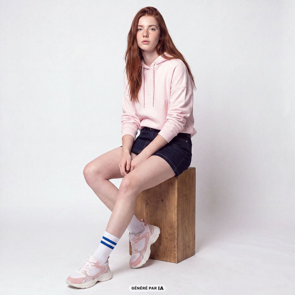 Sweat oversize &agrave; capuche manches longues rose clair