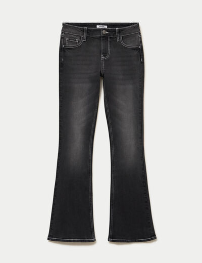Jean Zoe bootcut taille basse broderie denim noir