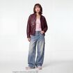 Jean loose taille standard denim bleach ado