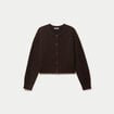 Gilet ajust&eacute; cropped manches longues marron fonc&eacute;