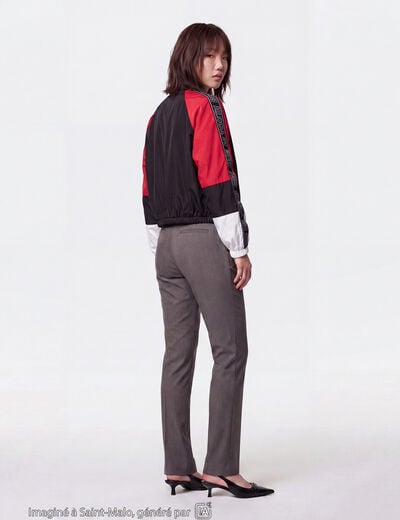 Pantalon bootcut taille basse gris fonc&eacute;
