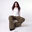 Pantalon coupe large taille standard vert kaki