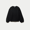 Pull oversize col rond manches longues noir