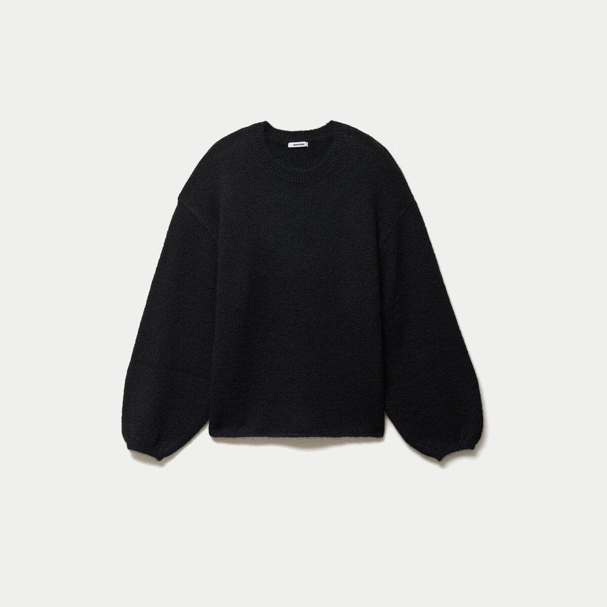 Pull oversize col rond manches longues noir