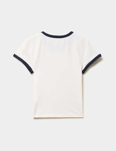 T-shirt col rond manches courtes ecru