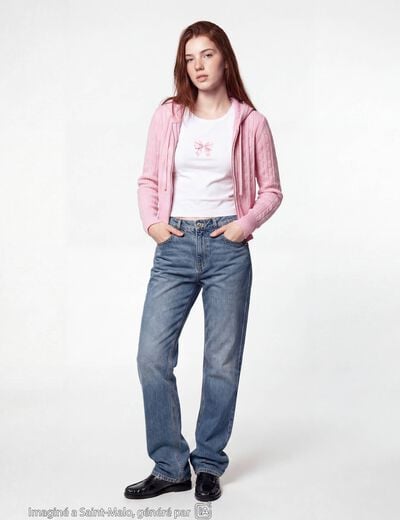 Jean regular taille standard denim double stone ado