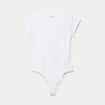 Body ajust&eacute; col rond manches courtes blanc