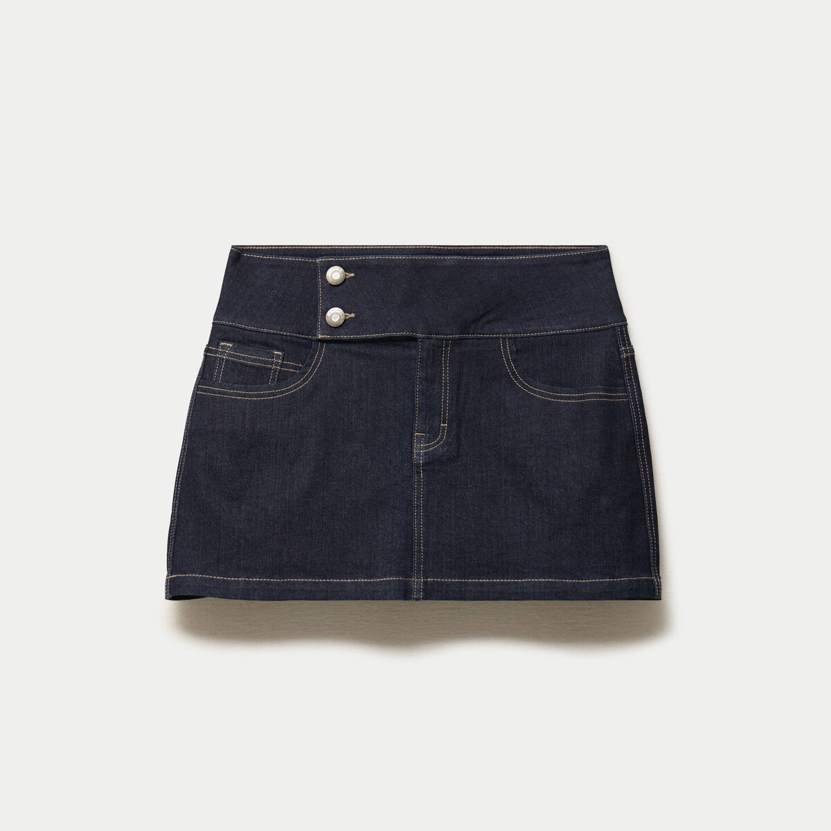 Jupe-short courte en jean denim brut ado