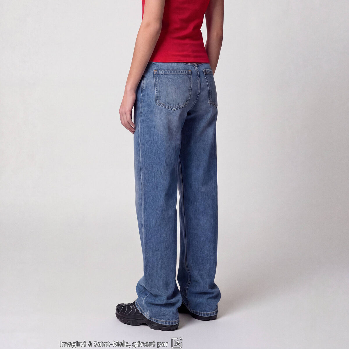 Jean Tom regular taille haute denim double stone