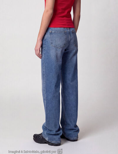 Jean Tom regular taille haute denim double stone