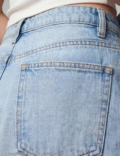 Jean Lenny wide leg taille standard denim bleach