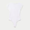 Body ajust&eacute; col rond manches courtes blanc
