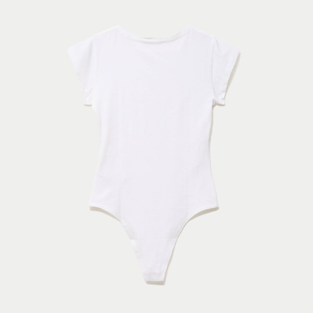 Body ajust&eacute; col rond manches courtes blanc