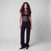 Pantalon bootcut en velours gris