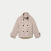 Caban oversize court col montant beige