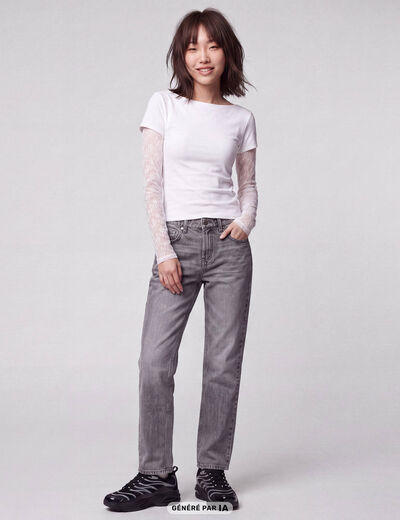 Jean Sam regular taille standard denim gris