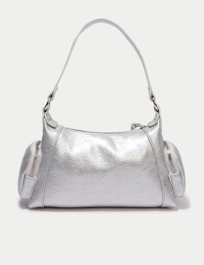 Sac &agrave; main gris argent