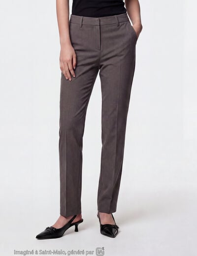 Pantalon bootcut taille basse gris fonc&eacute;