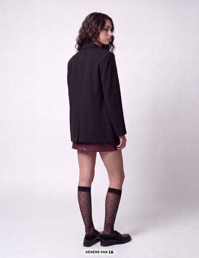 Veste col tailleur manches longues noir