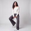Pantalon coupe large taille standard gris anthracite