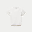 T-shirt ajust&eacute; col rond manches courtes ecru