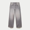 Jean loose taille basse denim gris ado