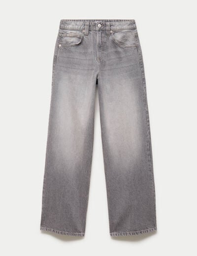 Jean loose taille basse denim gris ado