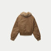 Bomber oversize court fausse fourrure taupe
