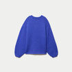 Pull oversize col rond manches longues bleu electrique