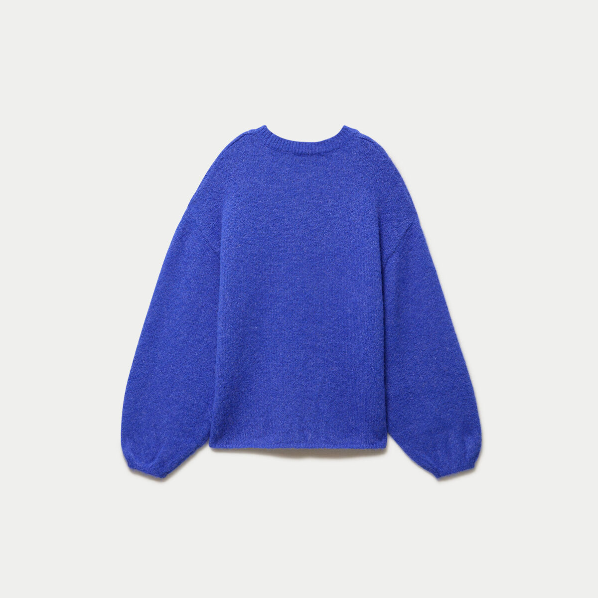 Pull oversize col rond manches longues bleu electrique
