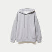Sweat boyfriend brillant &agrave; capuche gris clair