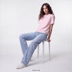 Jean Tom regular taille haute denim bleach
