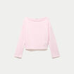 Sweat oversize cropped col bateau rose clair ado